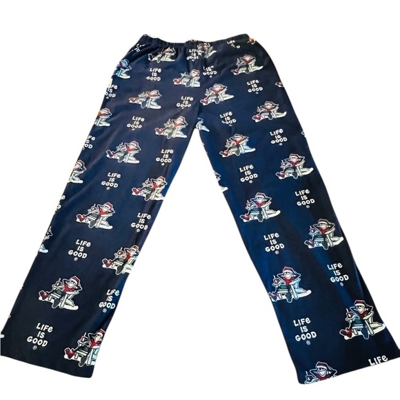 Life Is Good Women’s Pajama Bottoms - Navy Blue with Christmas Print Size L NWT - Picture 8 of 10